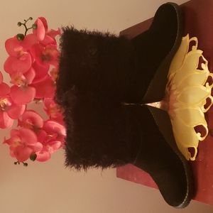 T.Taccardi Faux Fur High Heel Wedge Boots size 38